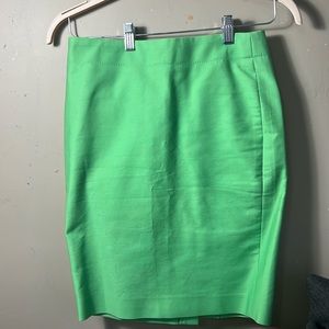 Bright green form fitting skirt
